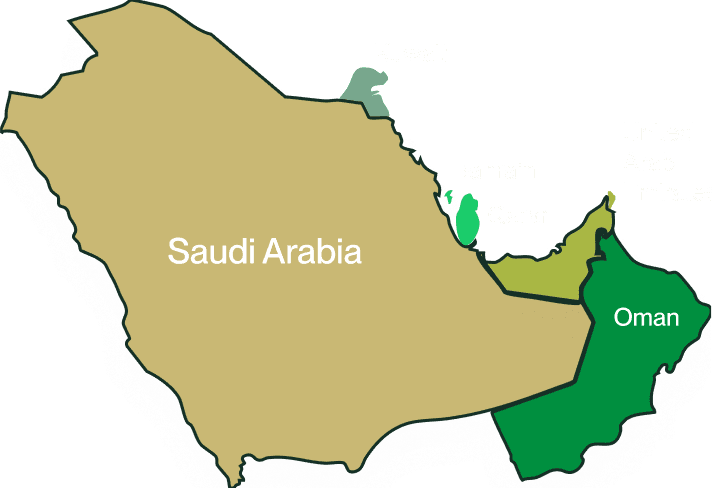 GCC Countries Map